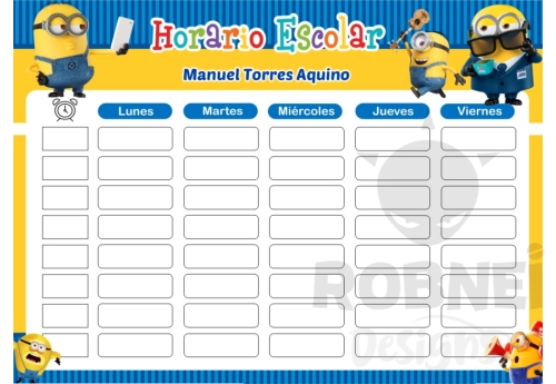 Minions Horario Escolar